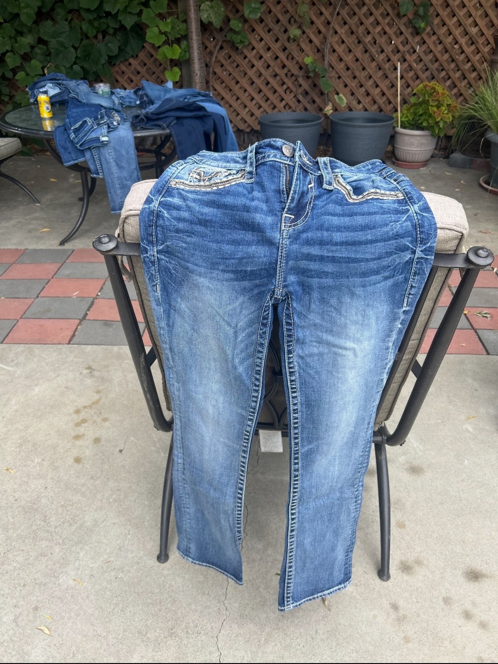 Vigoss Distressed Light Blue Straight Leg Jeans